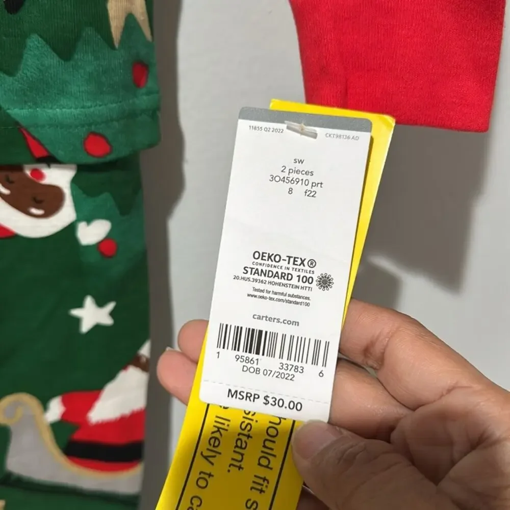 Carter's Boys Christmas Pajamas Nee With Tags